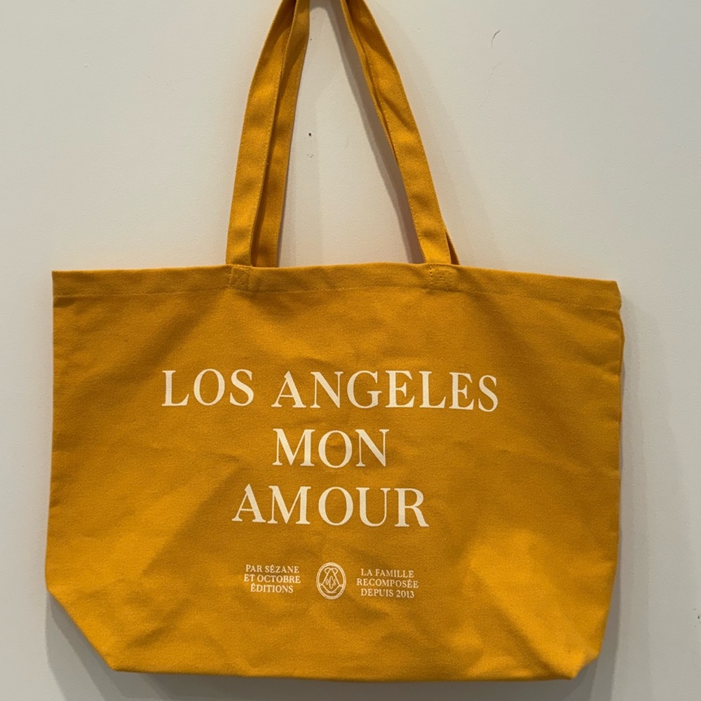 Sézane Los Angeles Mustard Canvas Tote Bag. Size 13x20. New.